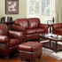 Rolled Arm Design Leather Loveseat