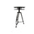 Tripod Base Metal Accent Table With Glass Top, Black and Clear