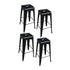 AmeriHome 4 Piece 30 Inch Metal Bar Stool Set - Black