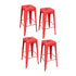 AmeriHome 4 Piece 30 Inch Metal Bar Stool Set - Red