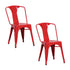 AmeriHome 2 Piece Metal Dining Chair Set - Red