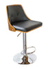 Ameri Home Bent Wood Onyx Faux Leather Bar Stool