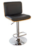 Ameri Home Bent Wood Noir Faux Leather Bar Stool