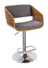 Ameri Home Bent Wood Charcoal Fabric Bar Stool