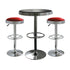 AmeriHome 3 Piece Soda Fountain Style Bar Set - Red/Black