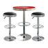 AmeriHome Kitchen Bar Game Room 3 Piece Soda Fountain Style Bar Set Black Red