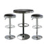 AmeriHome Kitchen Game Room 3 Piece Soda Fountain Style Bar Set Black