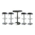 AmeriHome Kitchen Bar Basement Game Room 5 Piece Soda Fountain Style Bar Set Black
