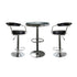 AmeriHome Kitchen Bar Game Room 3 Piece Soda Fountain Style Bar Set Black