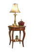 Oval Accent Table Olive Ash Burl Light