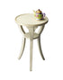 Round Accent Table Cottage White Light