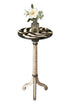 Butler Home Decorative Pedestal Table Zebra Stripe Moderate Finish