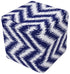 Design Accents Chevron Square Pouf Ottoman Indigo/Ivory - 18""x18""x18""