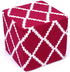 Design Accents Diamond Jacquard Square Pouf Ottoman Fuschia-Ivory - 18""x18""x18""