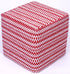 Design Accents Fair Isle Jacquard Square Pouf Ottoman Red-Ivory - 18""x18""x18""