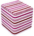 Design Accents Herringbone Jacquard Square Pouf Ottoman Red-Ivory-Pink - 18""x18""x18""