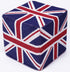 Design Accents Union Jack Hand Woven Square Pouf Ottoman - 18""x18""x18""