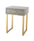 Sterling Home Decorative Beaufort Point Accent Side Table With Drawer - Gold/Grey