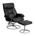 Contemporary Black Leather Recliner And Ottoman With Metal Base [BT-70230-BK-CIR-GG]