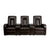 Brown Leather 3-Seat Home Theater Recliner With Storage Consoles