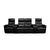 Black Leather 4-Seat Home Theater Recliner With Storage Consoles