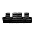 Black Leather 4-Seat Home Theater Recliner With Storage Consoles