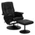 Massaging Black Leather Recliner and Ottoman with Leather Wrapped Base [BT-7600P-MASSAGE-BK-GG]
