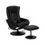 Massaging Black Leather Recliner and Ottoman with Leather Wrapped Base [BT-7672-MASSAGE-BK-GG]