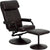 Contemporary Brown Leather Recliner and Ottoman with Leather Wrapped Base [BT-7863-BN-GG]