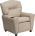 Contemporary Beige Vinyl Kids Recliner with Cup Holder [BT-7950-KID-BGE-GG]