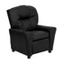 Contemporary Black Leather Kids Recliner with Cup Holder [BT-7950-KID-BK-LEA-GG]
