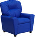 Contemporary Blue Vinyl Kids Recliner with Cup Holder [BT-7950-KID-BLUE-GG]