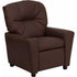Contemporary Brown Leather Kids Recliner with Cup Holder [BT-7950-KID-BRN-LEA-GG]