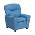 Contemporary Light Blue Vinyl Kids Recliner with Cup Holder [BT-7950-KID-LTBLUE-GG]
