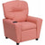 Offex Contemporary Pink Vinyl Kids Recliner with Cup Holder