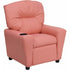 Offex Contemporary Pink Vinyl Kids Recliner with Cup Holder