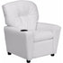 Contemporary White Vinyl Kids Recliner with Cup Holder [BT-7950-KID-WHITE-GG]