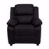 Deluxe Heavily Padded Contemporary Black Leather Kids Recliner with Storage Arms [BT-7985-KID-BK-LEA-GG]