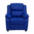 Deluxe Heavily Padded Contemporary Blue Vinyl Kids Recliner with Storage Arms [BT-7985-KID-BLUE-GG]