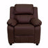 Deluxe Heavily Padded Contemporary Brown Leather Kids Recliner with Storage Arms [BT-7985-KID-BRN-LEA-GG]