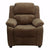 Flash Furntiure Deluxe Heavily Padded Contemporary Embroidered Brown Microfiber Kids Recliner with Storage Arms