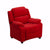 Offex Deluxe Heavily Padded Contemporary Red Microfiber Kids Recliner with Storage Arms