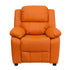 Deluxe Heavily Padded Contemporary Orange Vinyl Kids Recliner with Storage Arms [BT-7985-KID-ORANGE-GG]