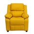 Deluxe Heavily Padded Contemporary Yellow Vinyl Kids Recliner with Storage Arms [BT-7985-KID-YEL-GG]