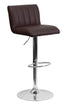 Flach Furniture Contemporary Brown Vinyl Adjustable Height Bar Stool with Chrome Base [CH-112010-BRN-GG]