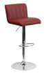 Flach Furniture Contemporary Burgundy Vinyl Adjustable Height Bar Stool with Chrome Base [CH-112010-BURG-GG]
