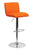 Flach Furniture Contemporary Orange Vinyl Adjustable Height Bar Stool with Chrome Base [CH-112010-ORG-GG]