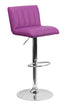Flach Furniture Contemporary Purple Vinyl Adjustable Height Bar Stool with Chrome Base [CH-112010-PUR-GG]
