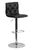 Flach Furniture Contemporary Tufted Black Vinyl Adjustable Height Bar Stool with Chrome Base [CH-112080-BK-GG]