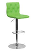 Flach Furniture Contemporary Tufted Green Vinyl Adjustable Height Bar Stool with Chrome Base [CH-112080-GRN-GG]